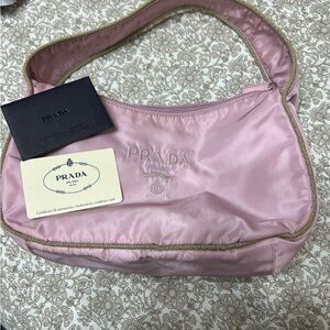 Prada Pink Satin Shoulder Bag